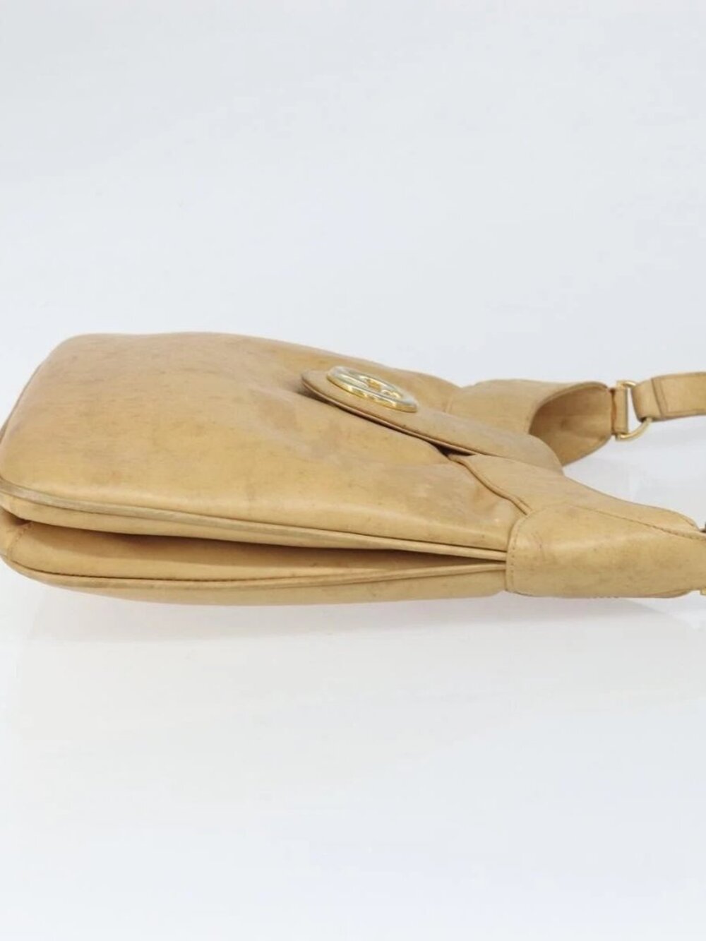 GUCCI Shoulder Bag Leather Beige Gold - Picture 6 of 16